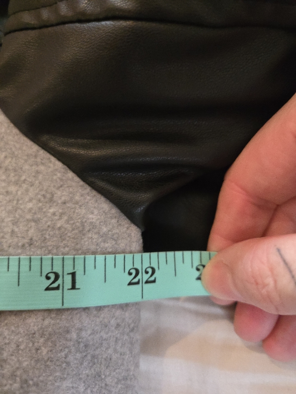 Grey Wool & Black Leather Sleeve Varsity Jacket with LA Patch, Youth Size XL, 16 - Picture 6 of 7